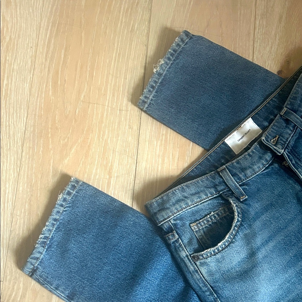 New Current/Elliott Women’s The Fling Straight Leg Cotton Denim Blue Jeans - Picture 10 of 11